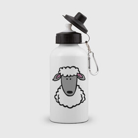 Бутылка спортивная с принтом Гламурная овца в Тюмени, металл | емкость — 500 мл, в комплекте две пластиковые крышки и карабин для крепления | баран | барашик | гламурная овца | овечка | овца