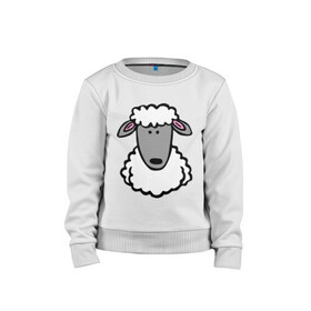 Детский свитшот хлопок с принтом Гламурная овца в Тюмени, 100% хлопок | круглый вырез горловины, эластичные манжеты, пояс и воротник | баран | барашик | гламурная овца | овечка | овца