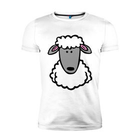 Мужская футболка премиум с принтом Гламурная овца в Тюмени, 92% хлопок, 8% лайкра | приталенный силуэт, круглый вырез ворота, длина до линии бедра, короткий рукав | баран | барашик | гламурная овца | овечка | овца
