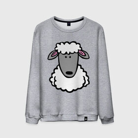 Мужской свитшот хлопок с принтом Гламурная овца в Тюмени, 100% хлопок |  | баран | барашик | гламурная овца | овечка | овца