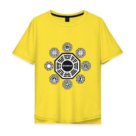 Мужская футболка хлопок Oversize с принтом LOST - Все станции Dharma в Тюмени, 100% хлопок | свободный крой, круглый ворот, “спинка” длиннее передней части | Тематика изображения на принте: dharma | lost | лост | остаться в живых