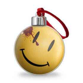 Ёлочный шар с принтом Хранители - Смайл в Тюмени, Пластик | Диаметр: 77 мм | Тематика изображения на принте: watchmen | смайл | смайлик | хранители