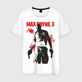 Мужская футболка хлопок с принтом Max Payne (3) в Тюмени, 100% хлопок | прямой крой, круглый вырез горловины, длина до линии бедер, слегка спущенное плечо. | Тематика изображения на принте: max | max payne | payne | макс | макс пейн | пейн