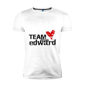 Мужская футболка премиум с принтом Team edward в Тюмени, 92% хлопок, 8% лайкра | приталенный силуэт, круглый вырез ворота, длина до линии бедра, короткий рукав | new moon | twilight | затмение | новолуние | сага | сумерки | эдвард