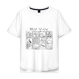 Мужская футболка хлопок Oversize с принтом Комикс - падение с крыши в Тюмени, 100% хлопок | свободный крой, круглый ворот, “спинка” длиннее передней части | comics