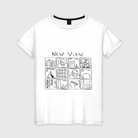 Женская футболка хлопок с принтом Комикс - падение с крыши в Тюмени, 100% хлопок | прямой крой, круглый вырез горловины, длина до линии бедер, слегка спущенное плечо | comics