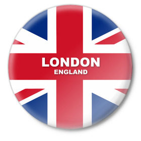 Значок с принтом London (England) в Тюмени,  металл | круглая форма, металлическая застежка в виде булавки | Тематика изображения на принте: лондон
