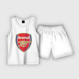 Детская пижама с шортами хлопок с принтом FA Premier League. Arsenal FC. в Тюмени,  |  | Тематика изображения на принте: арсенал