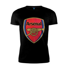 Мужская футболка премиум с принтом FA Premier League. Arsenal FC. в Тюмени, 92% хлопок, 8% лайкра | приталенный силуэт, круглый вырез ворота, длина до линии бедра, короткий рукав | Тематика изображения на принте: арсенал