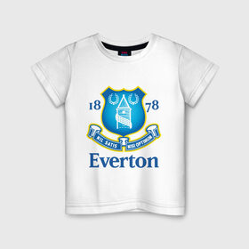 Детская футболка хлопок с принтом FA Premier League-Everton FC в Тюмени, 100% хлопок | круглый вырез горловины, полуприлегающий силуэт, длина до линии бедер | everton fc | fa premier league | премьер лига | фк everton | футбол | футбольный клуб everton