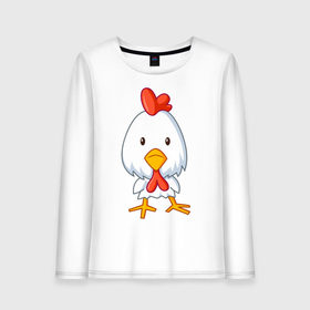 Женский лонгслив хлопок с принтом Цыплёнок (2) в Тюмени, 100% хлопок |  | животные | курица | птенец | птенчик | цыпа | цыпленок | цыплята