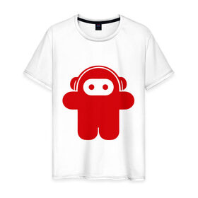Мужская футболка хлопок с принтом Аудио ниндзя в Тюмени, 100% хлопок | прямой крой, круглый вырез горловины, длина до линии бедер, слегка спущенное плечо. | ninja | аудио ниндзя | ниндзя