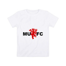 Детская футболка хлопок с принтом Манчестер Юнайтед (manchester united) в Тюмени, 100% хлопок | круглый вырез горловины, полуприлегающий силуэт, длина до линии бедер | manchester united | евро 2012 | манчестер юнайтед | футбольный клуб