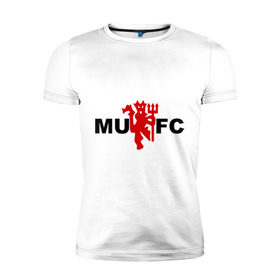 Мужская футболка премиум с принтом Манчестер Юнайтед (manchester united) в Тюмени, 92% хлопок, 8% лайкра | приталенный силуэт, круглый вырез ворота, длина до линии бедра, короткий рукав | manchester united | евро 2012 | манчестер юнайтед | футбольный клуб