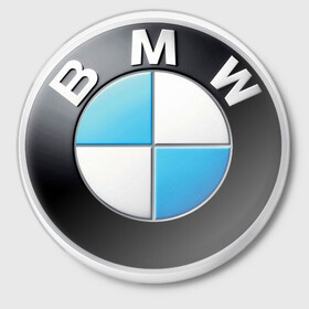 Значок с принтом BMW - эмблема в Тюмени,  металл | круглая форма, металлическая застежка в виде булавки | Тематика изображения на принте: bmv | bmw | x5 | бмв | логотип