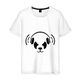Мужская футболка хлопок с принтом Диско-панда в Тюмени, 100% хлопок | прямой крой, круглый вырез горловины, длина до линии бедер, слегка спущенное плечо. | 