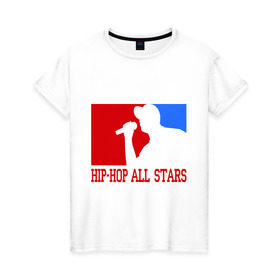 Женская футболка хлопок с принтом Hip-hop all stars в Тюмени, 100% хлопок | прямой крой, круглый вырез горловины, длина до линии бедер, слегка спущенное плечо | Тематика изображения на принте: хип хоп