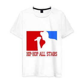Мужская футболка хлопок с принтом Hip-hop all stars в Тюмени, 100% хлопок | прямой крой, круглый вырез горловины, длина до линии бедер, слегка спущенное плечо. | хип хоп