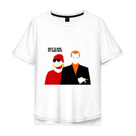 Мужская футболка хлопок Oversize с принтом Pet Shop Boys (1) в Тюмени, 100% хлопок | свободный крой, круглый ворот, “спинка” длиннее передней части | pet shop boys | pet shop boys   back to mineboys | shop boys | музыка | пет шоп бойс