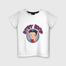 Детская футболка хлопок с принтом Betty boop в Тюмени, 100% хлопок | круглый вырез горловины, полуприлегающий силуэт, длина до линии бедер | Тематика изображения на принте: betty boop | бетти буп