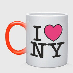 Кружка хамелеон с принтом I Love NY - Я люблю Нью-Йорк в Тюмени, керамика | меняет цвет при нагревании, емкость 330 мл | i love | i love ny | new york | new york. america | америка | американский | нью йорк | я люблю нью йорк
