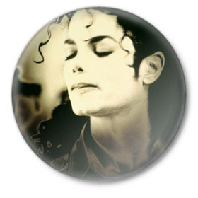 Значок с принтом Майкл Джексон в Тюмени,  металл | круглая форма, металлическая застежка в виде булавки | billie jean | billy jean | michael jackson | майкл джексон