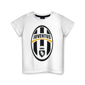 Детская футболка хлопок с принтом Italian Serie A. Juventus FC в Тюмени, 100% хлопок | круглый вырез горловины, полуприлегающий силуэт, длина до линии бедер | фк | ювентус