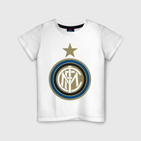 Детская футболка хлопок с принтом Italian Serie A. FC Internationale Milano в Тюмени, 100% хлопок | круглый вырез горловины, полуприлегающий силуэт, длина до линии бедер | 