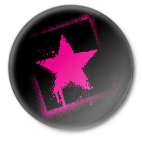 Значок с принтом Эмо звездочка в Тюмени,  металл | круглая форма, металлическая застежка в виде булавки | Тематика изображения на принте: звездочка | субкультуры | эмо