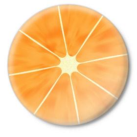 Значок с принтом Апельсин в Тюмени,  металл | круглая форма, металлическая застежка в виде булавки | orange | апельсин | фрукт