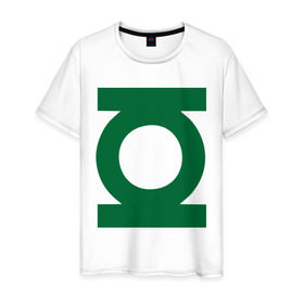 Мужская футболка хлопок с принтом Зеленый фонарь в Тюмени, 100% хлопок | прямой крой, круглый вырез горловины, длина до линии бедер, слегка спущенное плечо. | Тематика изображения на принте: зеленый фонарь