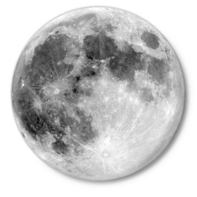 Значок с принтом Луна в Тюмени,  металл | круглая форма, металлическая застежка в виде булавки | Тематика изображения на принте: moon | луна | месяц | ночное небо | полнолуние