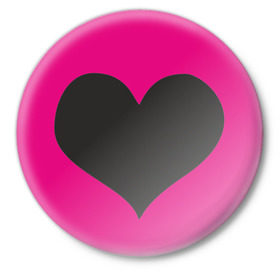 Значок с принтом Черное сердце в Тюмени,  металл | круглая форма, металлическая застежка в виде булавки | Тематика изображения на принте: heart | аниме | любовь | отношения | сердечко | сердце | чувства | эмо