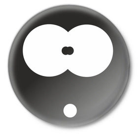 Значок с принтом Чудик в Тюмени,  металл | круглая форма, металлическая застежка в виде булавки | Тематика изображения на принте: smile | рожица | рожицы | смайл | смайлики | чудик