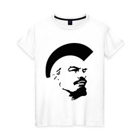 Женская футболка хлопок с принтом Ленин Панк в Тюмени, 100% хлопок | прямой крой, круглый вырез горловины, длина до линии бедер, слегка спущенное плечо | pank | punk | punks | punks not dead | ирокез | панк | панки