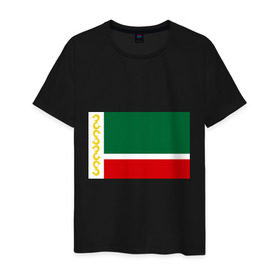 Мужская футболка хлопок с принтом Чечня 95 регион в Тюмени, 100% хлопок | прямой крой, круглый вырез горловины, длина до линии бедер, слегка спущенное плечо. | 95 | кавказ | регион | флаг | чеченец | чеченский | чеченцы | чечня | чичня