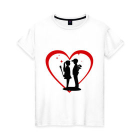 Женская футболка хлопок с принтом Любовь непредсказуема в Тюмени, 100% хлопок | прямой крой, круглый вырез горловины, длина до линии бедер, слегка спущенное плечо | девочка | девушка | любовь | мальчик | непредсказуема | парень | сердце | чувства