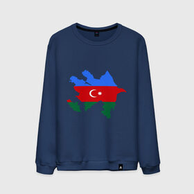 Мужской свитшот хлопок с принтом Azerbaijan map в Тюмени, 100% хлопок |  | azerbaijan | azerbaijan map | map | азербайджан | азербайджанец | карта азербайджана
