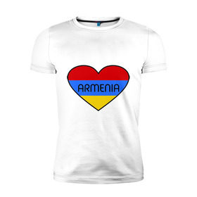 Мужская футболка премиум с принтом Armenia в Тюмени, 92% хлопок, 8% лайкра | приталенный силуэт, круглый вырез ворота, длина до линии бедра, короткий рукав | Тематика изображения на принте: 