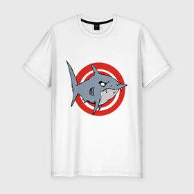 Мужская футболка премиум с принтом Shark (Акула) в Тюмени, 92% хлопок, 8% лайкра | приталенный силуэт, круглый вырез ворота, длина до линии бедра, короткий рукав | 