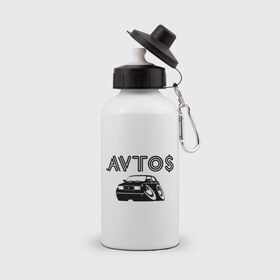 Бутылка спортивная с принтом Avto$ в Тюмени, металл | емкость — 500 мл, в комплекте две пластиковые крышки и карабин для крепления | avto | azerbaijan | dag avto | азербайджан