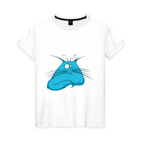 Женская футболка хлопок с принтом Котяра в Тюмени, 100% хлопок | прямой крой, круглый вырез горловины, длина до линии бедер, слегка спущенное плечо | животные | жирный котэ | жирный котяра | котэ | котяра | прикольные животные | толстый котэ