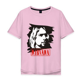 Мужская футболка хлопок Oversize с принтом Nirvana (Курт Кобейн) в Тюмени, 100% хлопок | свободный крой, круглый ворот, “спинка” длиннее передней части | heavy metal | kurt cobain | nirvana | rock | trash metal | квартет | курт кобейн | легендарный рок музыкант | нирвана | рок | рок группа | рок группы | трэш метал | хеви метал