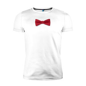 Мужская футболка премиум с принтом Стильная бабочка в Тюмени, 92% хлопок, 8% лайкра | приталенный силуэт, круглый вырез ворота, длина до линии бедра, короткий рукав | бабочка | смокинг