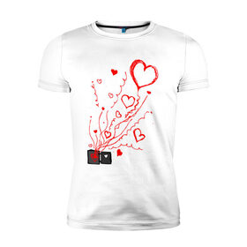 Мужская футболка премиум с принтом Любовь - как ветер... в Тюмени, 92% хлопок, 8% лайкра | приталенный силуэт, круглый вырез ворота, длина до линии бедра, короткий рукав | 