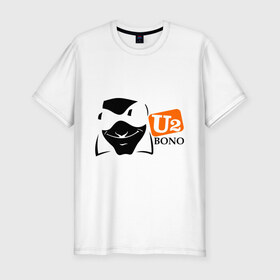 Мужская футболка премиум с принтом U2 Bono в Тюмени, 92% хлопок, 8% лайкра | приталенный силуэт, круглый вырез ворота, длина до линии бедра, короткий рукав | heavy metal | metal | rock | trash metal | метал | металл | рок | трэш метал | хеви метал
