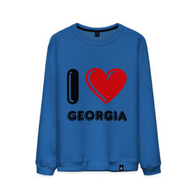 Мужской свитшот хлопок с принтом I love Georgia в Тюмени, 100% хлопок |  | georgia | i love | i love georgia | америка | сша | штат джорджия | я люблю джорджию