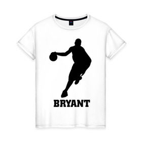 Женская футболка хлопок с принтом Basketball Star - Kobe Bryant в Тюмени, 100% хлопок | прямой крой, круглый вырез горловины, длина до линии бедер, слегка спущенное плечо | kobe bryant | баскетболист | коби брайнт
