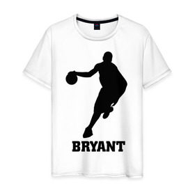 Мужская футболка хлопок с принтом Basketball Star - Kobe Bryant в Тюмени, 100% хлопок | прямой крой, круглый вырез горловины, длина до линии бедер, слегка спущенное плечо. | Тематика изображения на принте: kobe bryant | баскетболист | коби брайнт