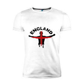 Мужская футболка премиум с принтом Англия в Тюмени, 92% хлопок, 8% лайкра | приталенный силуэт, круглый вырез ворота, длина до линии бедра, короткий рукав | england | болельщик